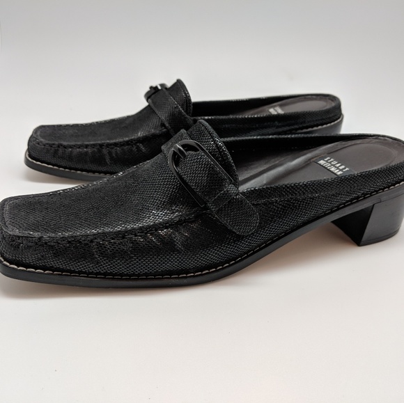 SALE!! Stuart Weitzman slip on black mules - Picture 6 of 8